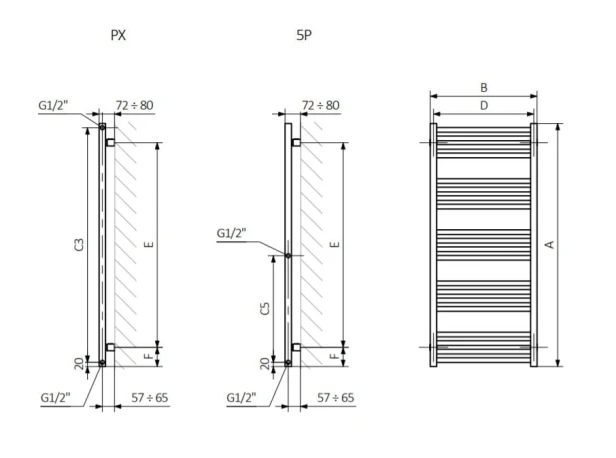 Grzejnik Fiona PX 5P podłączenia .jpg