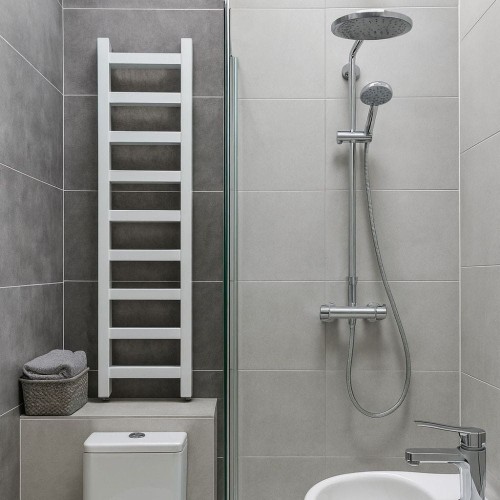 Grzejnik biały INEZ 99 x 25 do łazienki, kuchni, wąski. 1jpg