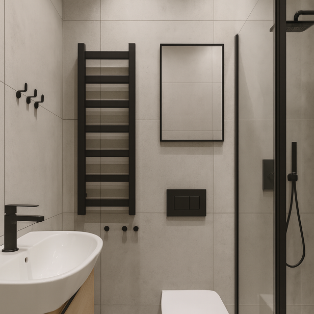 Grzejnik wąski Inez 77x25do  łazienki, kuchni czarny mat.png