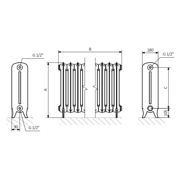 grzejnik Plain 72 stojący rysunek.jpg
